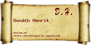 Donáth Henrik névjegykártya