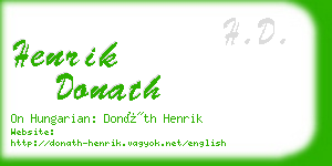 henrik donath business card